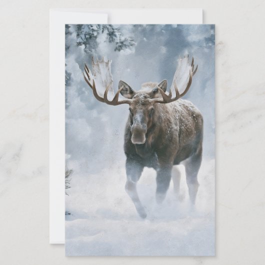 Eland loopt door boreale sneeuw briefpapier (Voorkant)