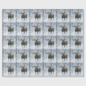 Eland loopt door boreale sneeuw cadeaupapier (Vlak)
