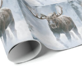 Eland loopt door boreale sneeuw cadeaupapier (Rol Hoek)