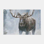 Eland loopt door boreale sneeuw deurmat (Voorkant)