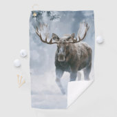 Eland loopt door boreale sneeuw golfhanddoek (Insitu)