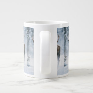 Eland loopt door boreale sneeuw grote koffiekop