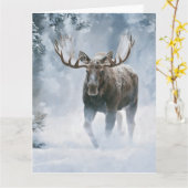 Eland loopt door boreale sneeuw kaart (Gele Bloem)