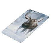 Eland loopt door boreale sneeuw magneet (Linkerzijde)
