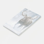 Eland loopt door boreale sneeuw post-it® notes (Schuin)