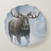 Eland loopt door boreale sneeuw rond kussen (Achterkant)
