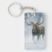 Eland loopt door boreale sneeuw sleutelhanger (Voorkant)