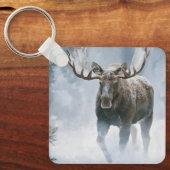 Eland loopt door boreale sneeuw sleutelhanger (Voorkant)