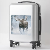 Eland loopt door boreale sneeuw sticker (Koffer)