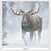 Eland loopt door boreale sneeuw sticker (Vel)