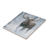 Eland loopt door boreale sneeuw tegeltje (Zijkant)