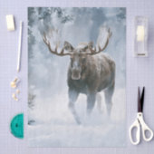 Eland loopt door boreale sneeuw tissuepapier (Craft)