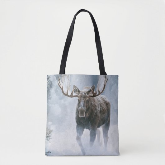Eland loopt door boreale sneeuw tote bag (Voorkant)