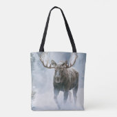 Eland loopt door boreale sneeuw tote bag (Achterkant)