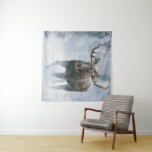 Eland loopt door boreale sneeuw wandkleed (In Situ (horizontaal))