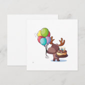 Eland met ballon en cake kaart (Voorkant / Achterkant)