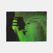 Eland met groene Aurora Borealis, Alaska Fleece Deken (Voorkant (Horizontaal))