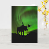 Eland met groene Aurora Borealis, Alaska Kaart (Gele Bloem)