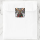 Eland met lelijke kersttrui vierkante sticker (Tas)