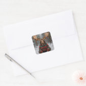 Eland met lelijke kersttrui vierkante sticker (Envelop)