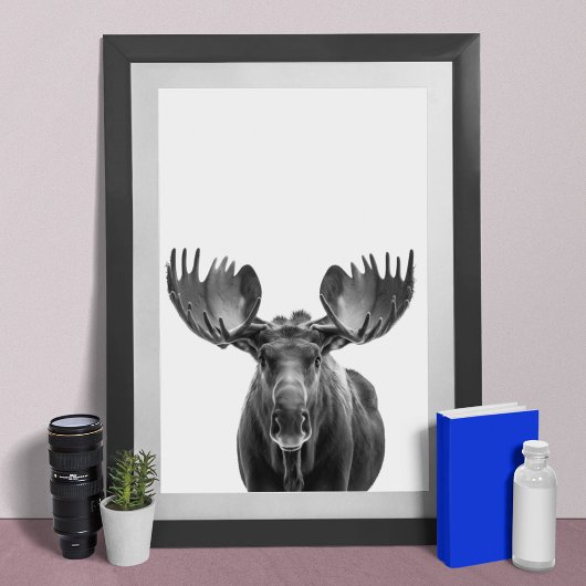 Eland Modern Portret zwart wit Poster