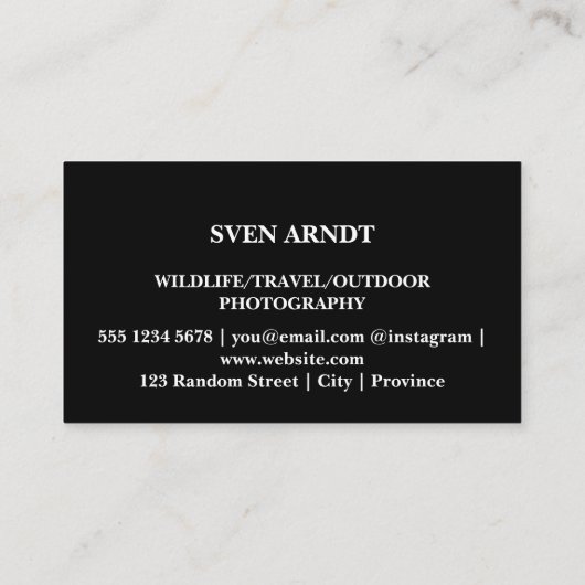 Eland Mountain Wildlife Fotografie op maat Visitekaartje (Achterkant)