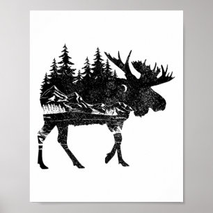 Eland Natuur Alaska Wandelen Vissen Kamperen Jagen Poster
