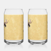 Eland op oud papier blikvorm glas (Links)