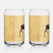 Eland op oud papier blikvorm glas (Rechts)