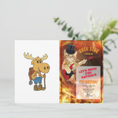 Eland reiziger met rugzak | kies achtergrondkleur kaart (Staand voorkant)