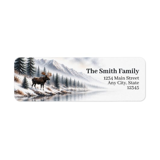 Eland retouradreslabels | Winterbos Etiket (Voorkant)