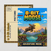 Eland, Retro 8-Bit Pixelkunst Briefkaart (Voorkant / Achterkant)