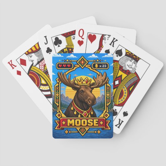 Eland Retro 8-Bit Pixelkunst Pokerkaarten (Achterkant)