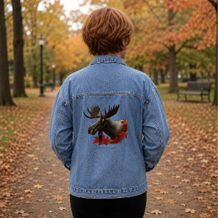 Eland Rode Esdoornbladeren Denim Jacket