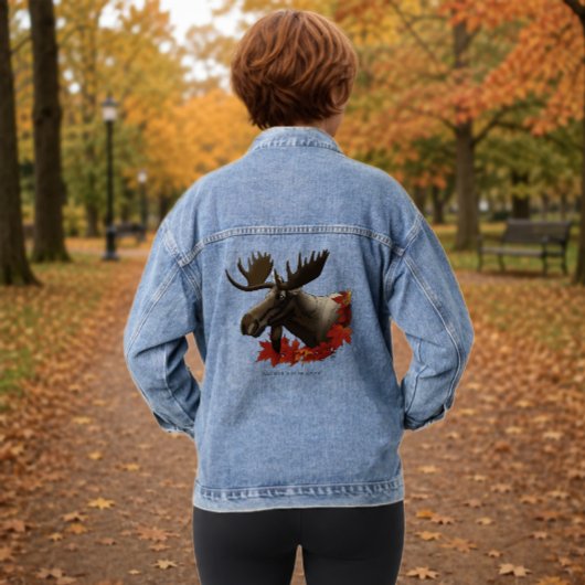 Eland Rode Esdoornbladeren Denim Jacket
