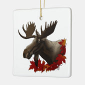 Eland Rode Esdoornbladeren Keramisch Ornament (Links)