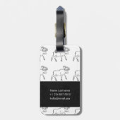 Eland schets met rode achtergrond bagagelabel (Achterkant verticaal)