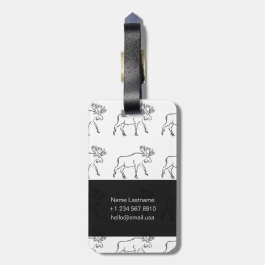 Eland schets met rode achtergrond bagagelabel (Achterkant verticaal)