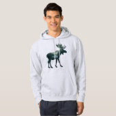 Eland Silhouet Bos Natuur Dubbele Belichting Hoodie (Voorkant volledig)