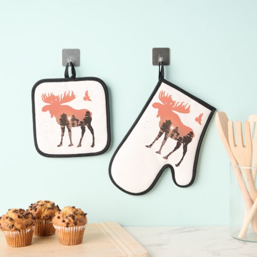 Eland Silhouet Ovenwant & Pannenlap Set (Insitu(Ophanging))