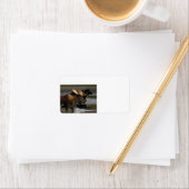 eland spatten in het water etiket (Insitu)