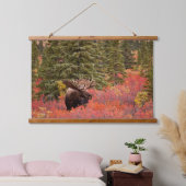 Eland Staand In Rode Dwergberk Hangend Wandkleed (Slaapkamer)