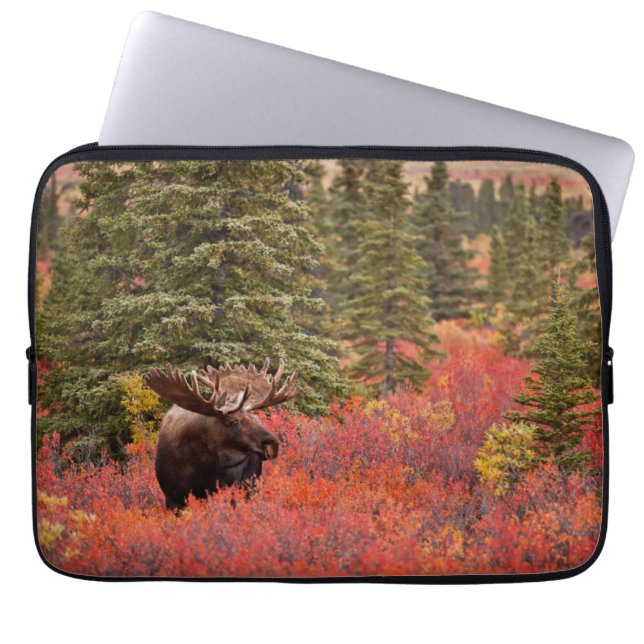 Eland Staand In Rode Dwergberk Laptop Sleeve (Voorkant)