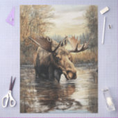 Eland tijdens herfst Découpage Tissuepapier (Craft)