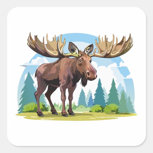 Eland Vierkante Sticker (Voorkant)