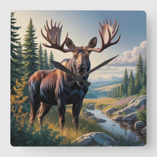 Eland wandklok (Voorkant)