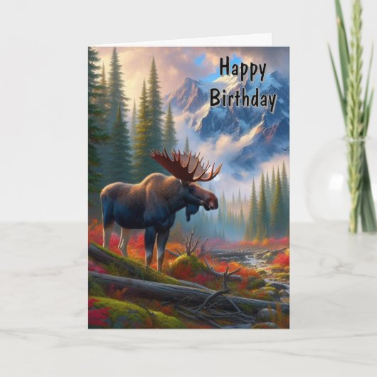 Eland Wild Dier Herfst Verjaardag Kaart (Voorkant)
