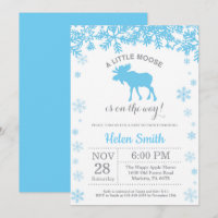 Eland Winter Jongen Baby Shower Sneeuwvlok Uitnodi