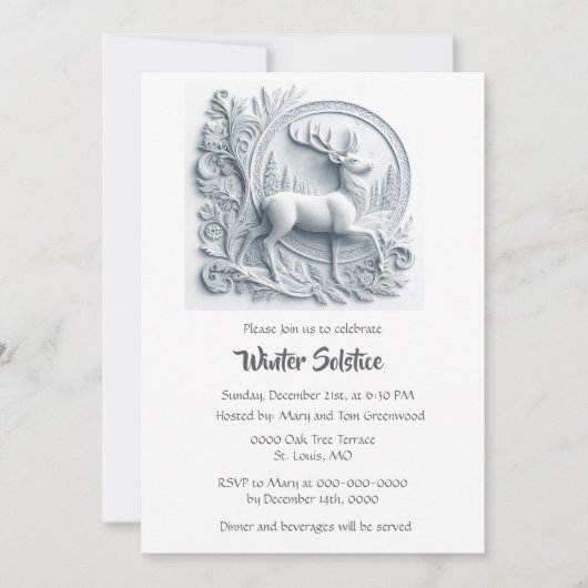 Eland Winterzonnewende Diner Kaart (Voorkant)