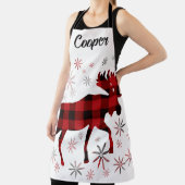  elanden rode plaid sneeuwvlokken schort (Insitu)